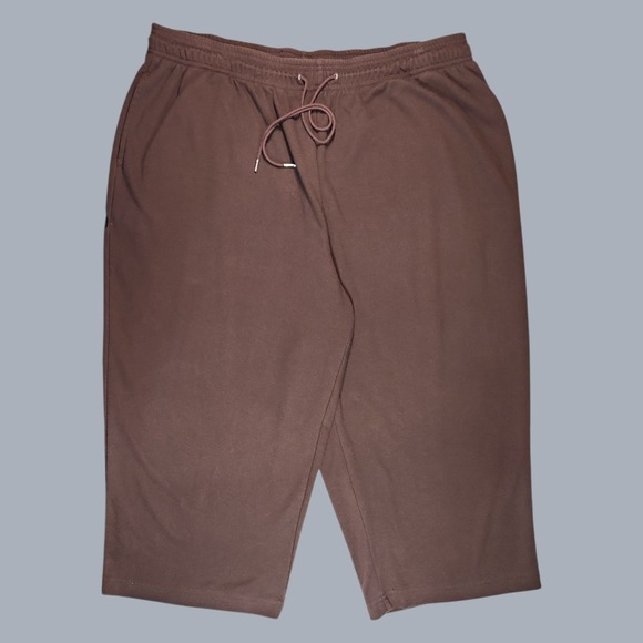 Hasting & Smith Pants - Hasting & Smith Women's Brown Elastic Waist Capri Pants 2X Polyester Blend